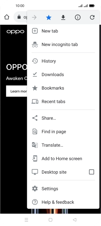 Press Settings.