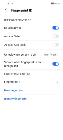 Press the indicators next to the required settings to turn them on or off.