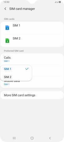 Press the required SIM.