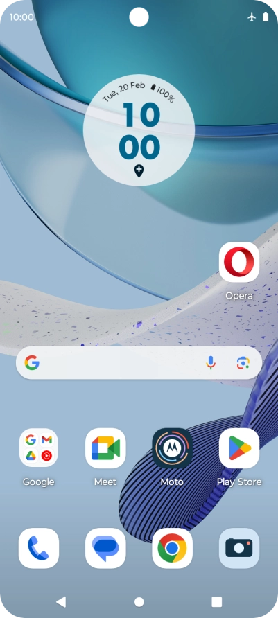 The flight mode icon shows that flight mode is turned on.