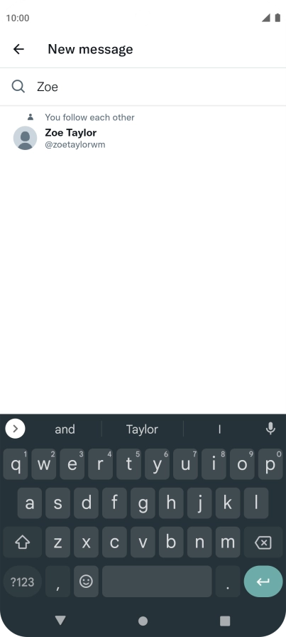 Key in the first letters of the recipient's name and press the required contact.
