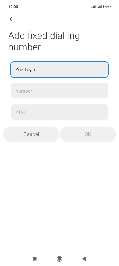 Press Number and key in the required phone number.