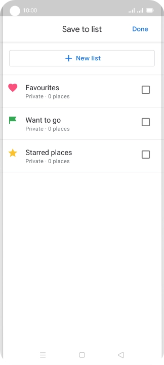 Press the required setting.