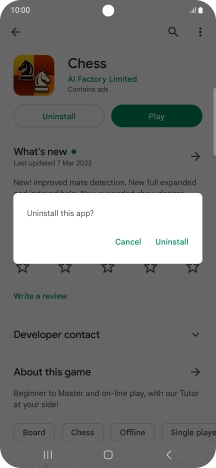 Press Uninstall.