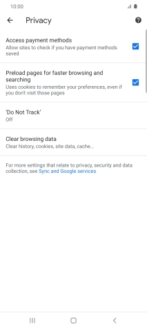Press Clear browsing data.
