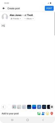 Write the required text and press POST.