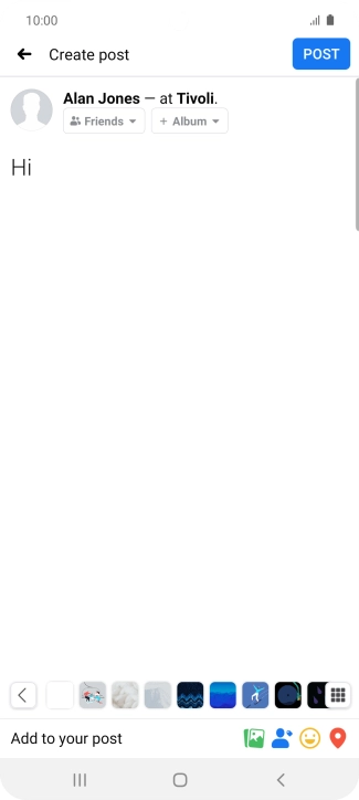 Write the required text and press POST.