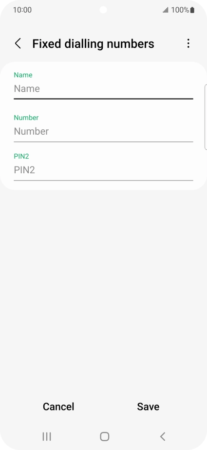 Press Name and key in the required name.