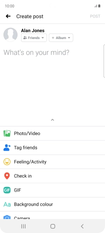 Press the text input field and key in the required text.
