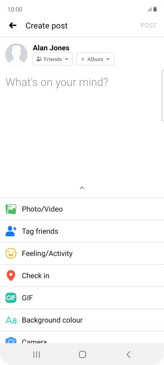 Press the text input field and key in the required text.