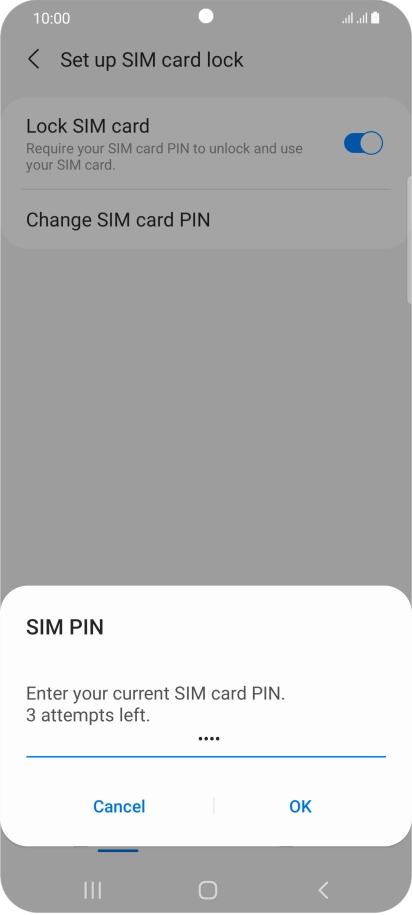 Key in your current PIN and press OK.