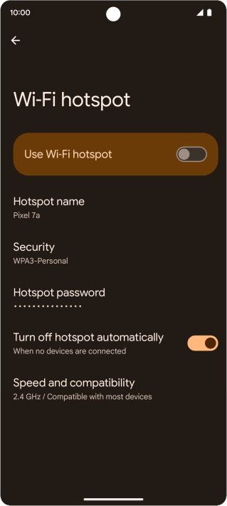Press Hotspot password and key in the required password.