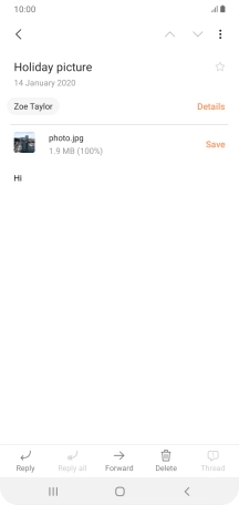 If an application is open on your phone, such as a Mail, you can also use the functions available here, e.g.: Reply to this email.