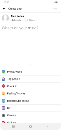 Press the text input field and key in the required text.