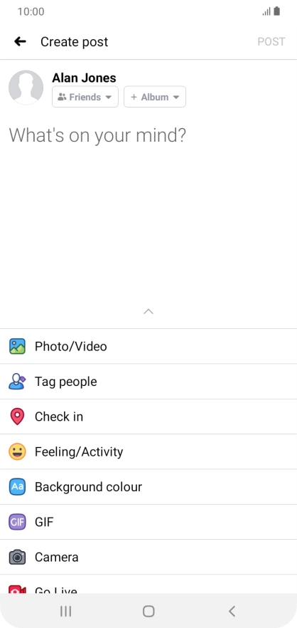 Press the text input field and key in the required text.