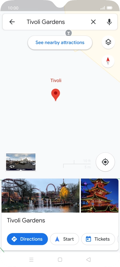 Press the destination at the bottom of the screen.