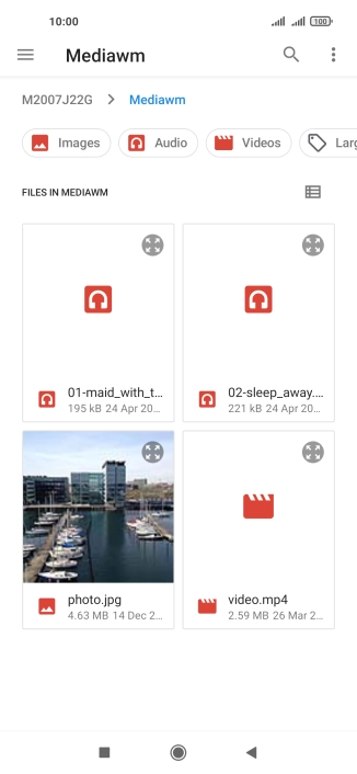 Press the required file.