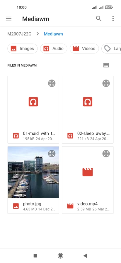 Press the required file.