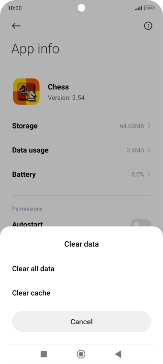 Press Clear cache.