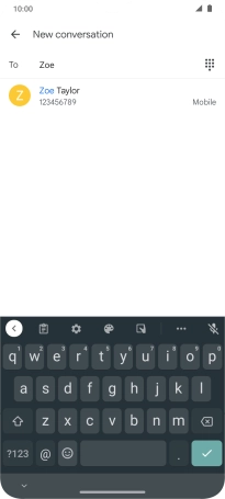 Key in the first letters of the recipient's name and press the required contact.