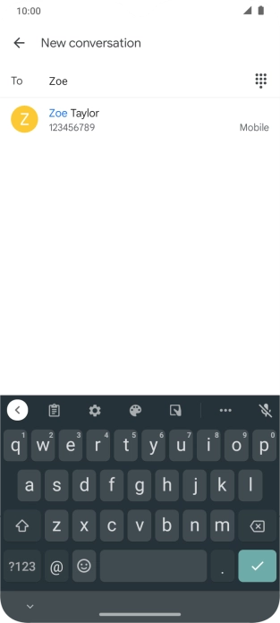 Key in the first letters of the recipient's name and press the required contact.