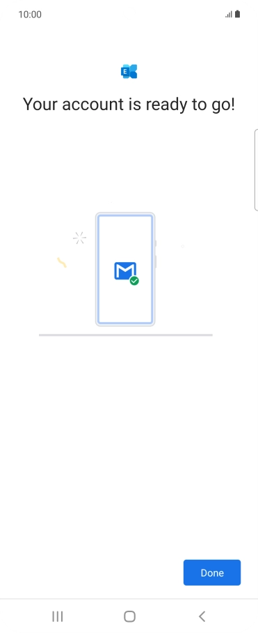 If this screen is displayed, your email account has been recognised and is being set up automatically. Follow the instructions on the screen to key in more information and finish setting up your phone.