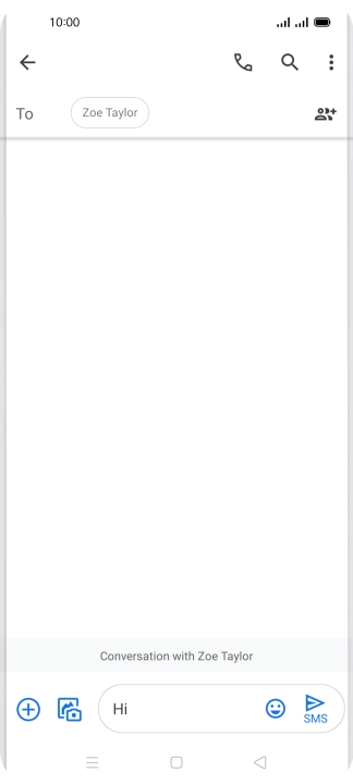 Press the send icon when you've finished your text message.