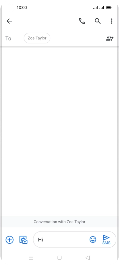 Press the send icon when you've finished your text message.