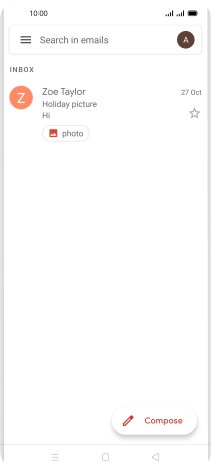 Press the email account icon.