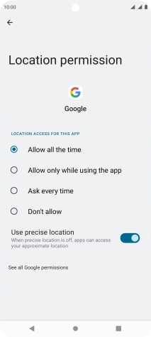 Press the required setting to turn the function on or off.