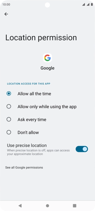 Press the required setting to turn the function on or off.