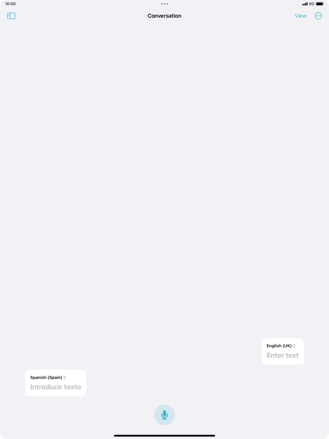 Press the microphone icon and say the required word or sentence.