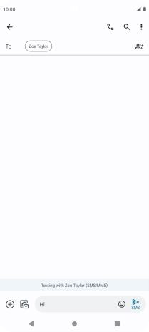 Press the send icon when you've finished your text message.