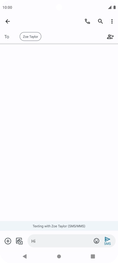 Press the send icon when you've finished your text message.