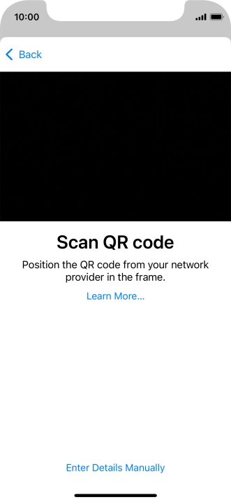 Place the QR code you've received inside the phone camera frame to scan the code. If you’ve deleted your eSIM, you can re-add it using your existing QR code. If you’re having problems, see our FAQ.