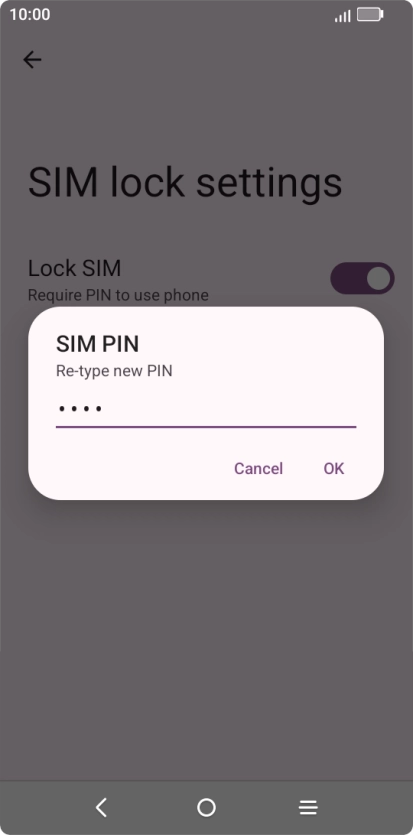 Key in the new PIN again and press OK.
