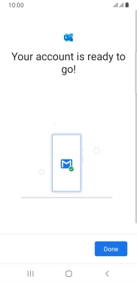 If this screen is displayed, your email account has been recognised and is being set up automatically. Follow the instructions on the screen to key in more information and finish setting up your phone.