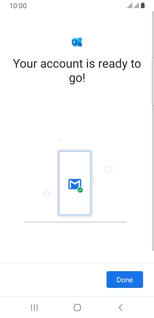 If this screen is displayed, your email account has been recognised and is being set up automatically. Follow the instructions on the screen to key in more information and finish setting up your phone.