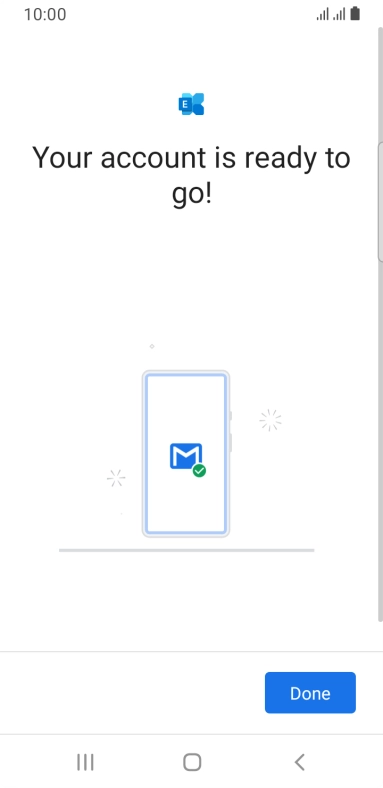 If this screen is displayed, your email account has been recognised and is being set up automatically. Follow the instructions on the screen to key in more information and finish setting up your phone.