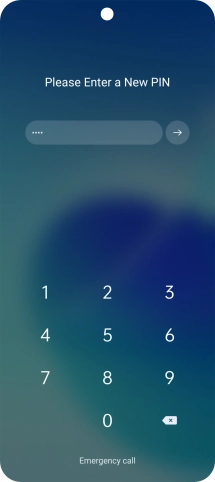Key in a new four-digit PIN and press arrow right.