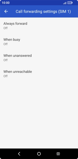 Press the required divert type.