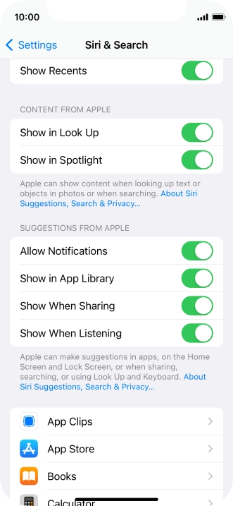 Press the required app.