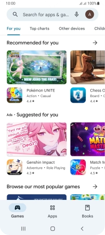 Press the search field.