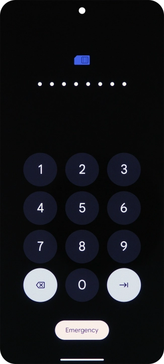 Key in the PUK and press arrow right.