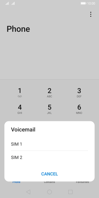 Press the required SIM. Follow the instructions to listen to your messages.