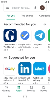 Press the search field.