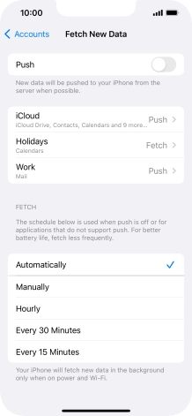 If you turn off the function, press the required setting.