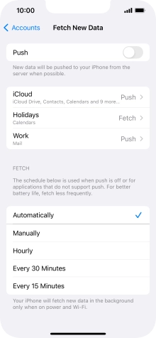 If you turn off the function, press the required setting.