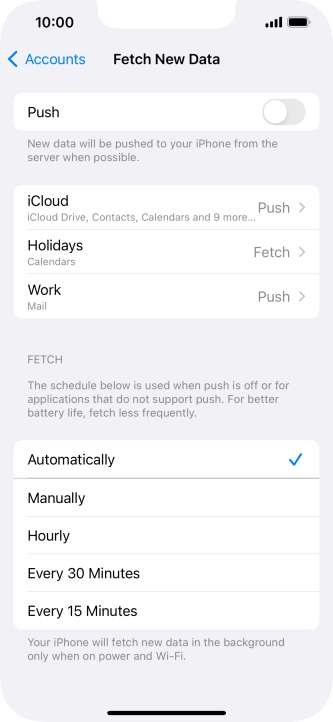 If you turn off the function, press the required setting.