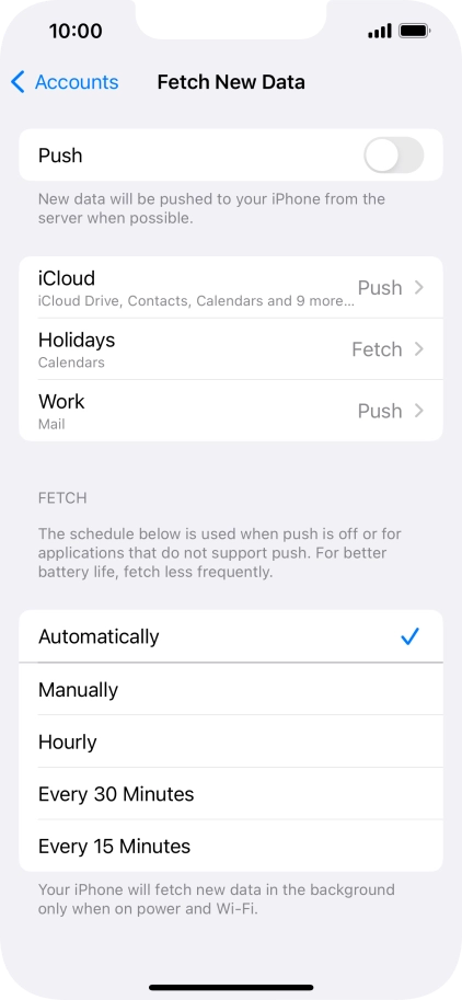 If you turn off the function, press the required setting.